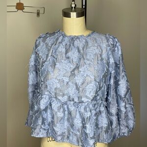 Free People Elegant Blue Lace Women's Top Size M